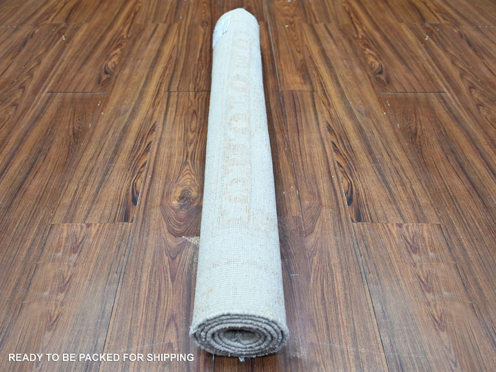 3'1" x 5'0" New Hand Knotted Ivory Wool Rectangle Oriental Rug - MOA10274650