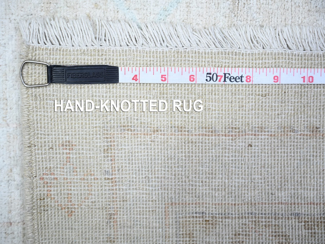 3'1" x 5'0" New Hand Knotted Ivory Wool Rectangle Oriental Rug - MOA10274650