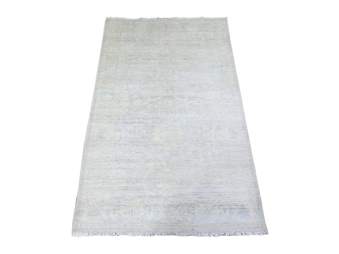 3'0" x 4'10" New Hand Knotted Ivory Wool Rectangle Oriental Rug - MOA10274651