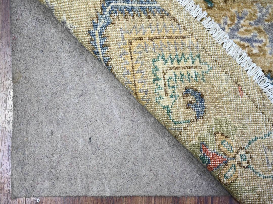 6'1" x 6'2" New Hand Knotted Grey Wool Round Oriental Rug - MOA10274653