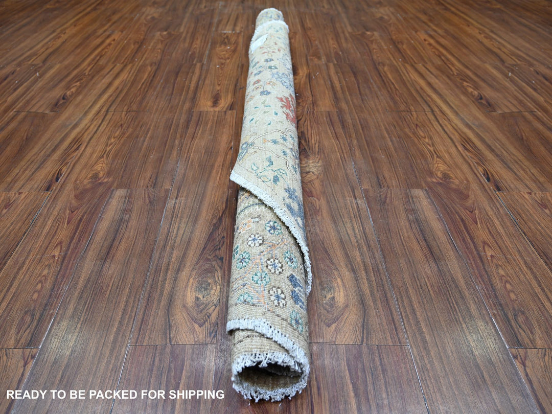 6'1" x 6'2" New Hand Knotted Grey Wool Round Oriental Rug - MOA10274653