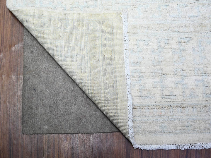 7'10" x 9'5" New Hand Knotted Ivory Wool Rectangle Oriental Rug - MOA10274667