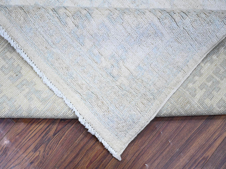 7'10" x 9'5" New Hand Knotted Ivory Wool Rectangle Oriental Rug - MOA10274667