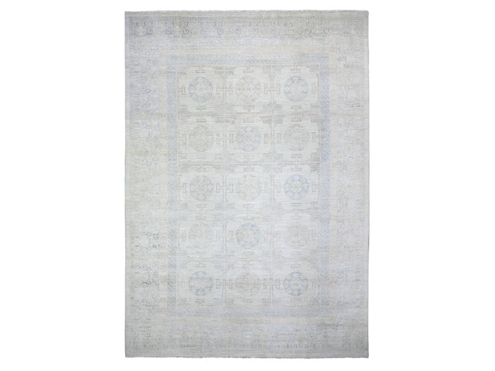 10'0" x 14'4" New Hand Knotted Grey Wool Rectangle Oriental Rug - MOA10274668