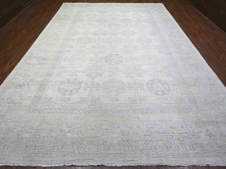 10'0" x 14'4" New Hand Knotted Grey Wool Rectangle Oriental Rug - MOA10274668