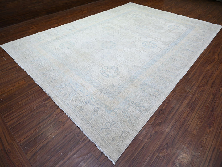10'0" x 14'4" New Hand Knotted Grey Wool Rectangle Oriental Rug - MOA10274668