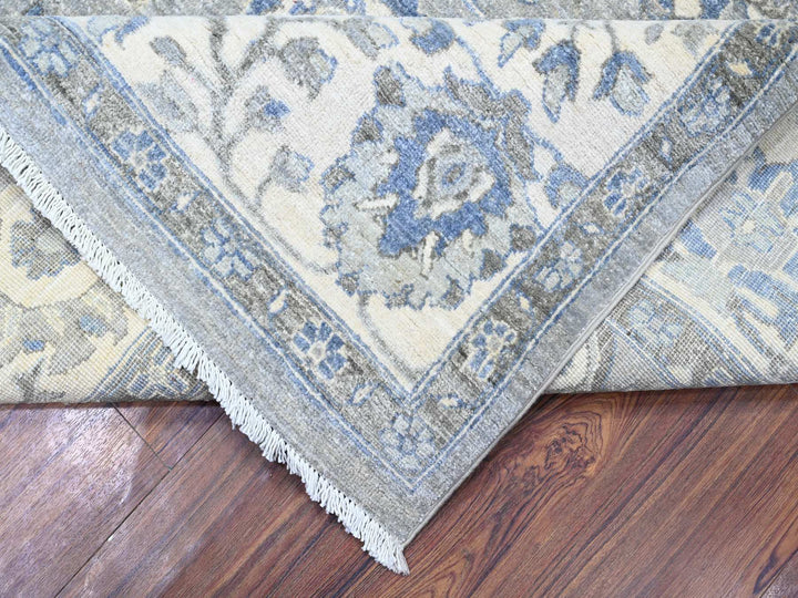 7'10" x 9'9" New Hand Knotted Grey Wool Rectangle Oriental Rug - MOA10274679