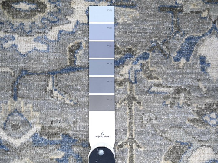 7'10" x 9'9" New Hand Knotted Grey Wool Rectangle Oriental Rug - MOA10274679