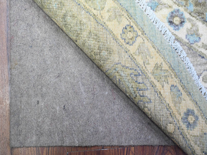7'10" x 8'0" New Hand Knotted Blue Wool Round Oriental Rug - MOA10274681