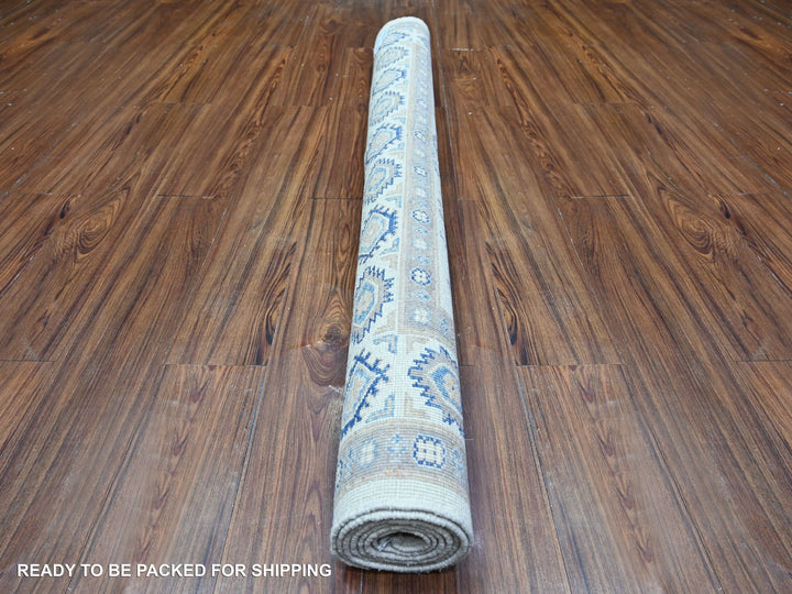 5'1" x 6'6" New Hand Knotted Ivory Wool Rectangle Oriental Rug - MOA10274685