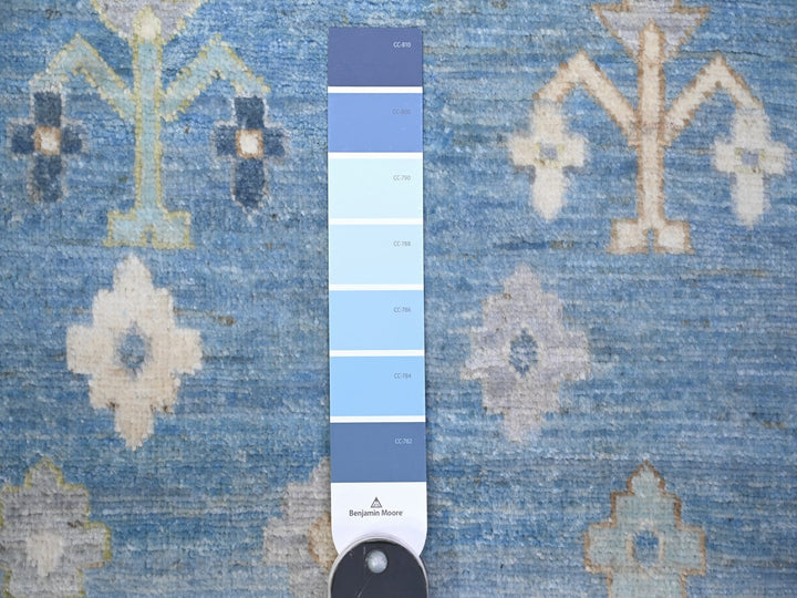 8'2" x 9'7" New Hand Knotted Blue Wool Rectangle Oriental Rug - MOA10274691