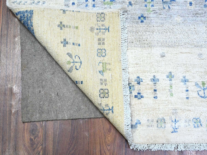 6'0" x 8'8" New Hand Knotted Grey Wool Rectangle Oriental Rug - MOA10274692