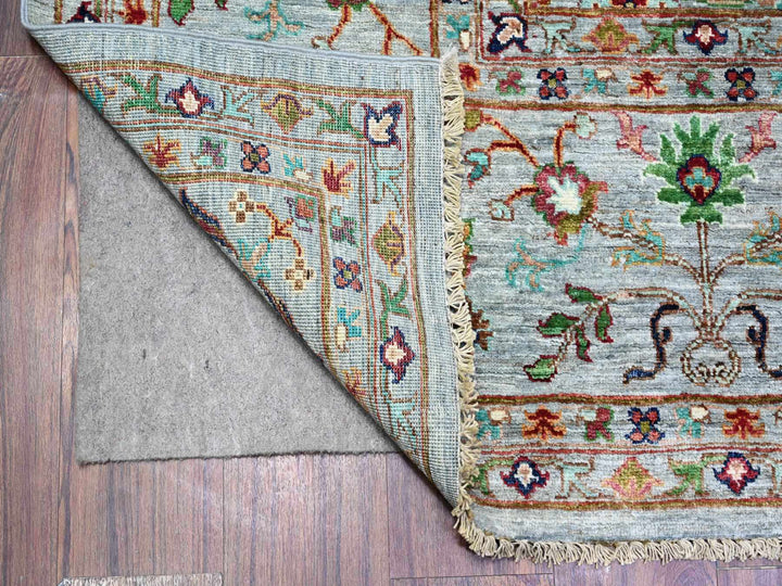 8'9" x 11'10" New Hand Knotted Grey Wool Rectangle Oriental Rug - MOA10274694