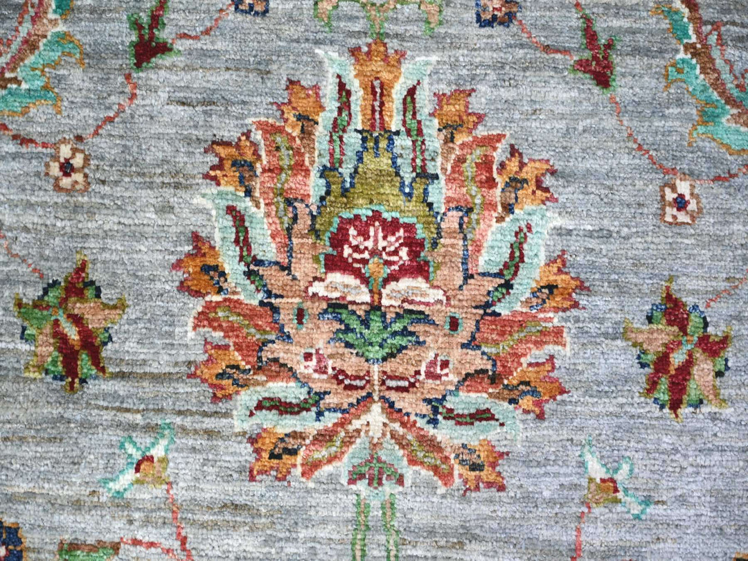 8'9" x 11'10" New Hand Knotted Grey Wool Rectangle Oriental Rug - MOA10274694