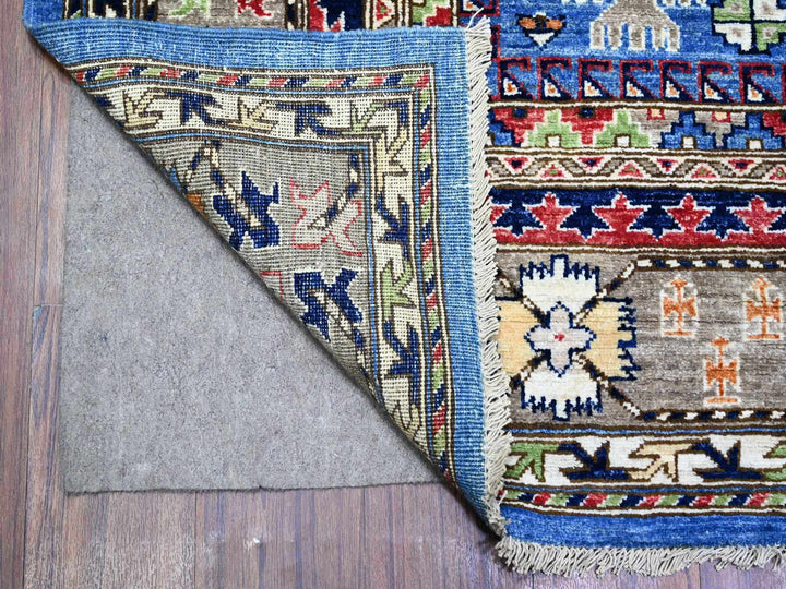 8'4" x 9'9" New Hand Knotted Blue Wool Rectangle Oriental Rug - MOA10274696