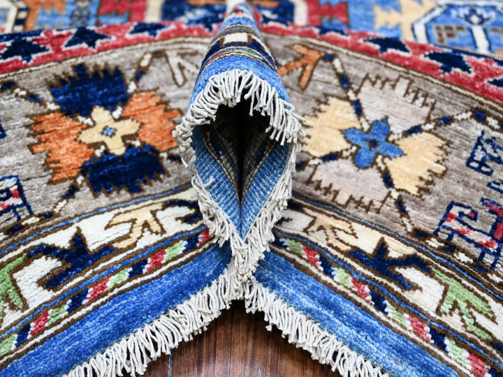 8'4" x 9'9" New Hand Knotted Blue Wool Rectangle Oriental Rug - MOA10274696
