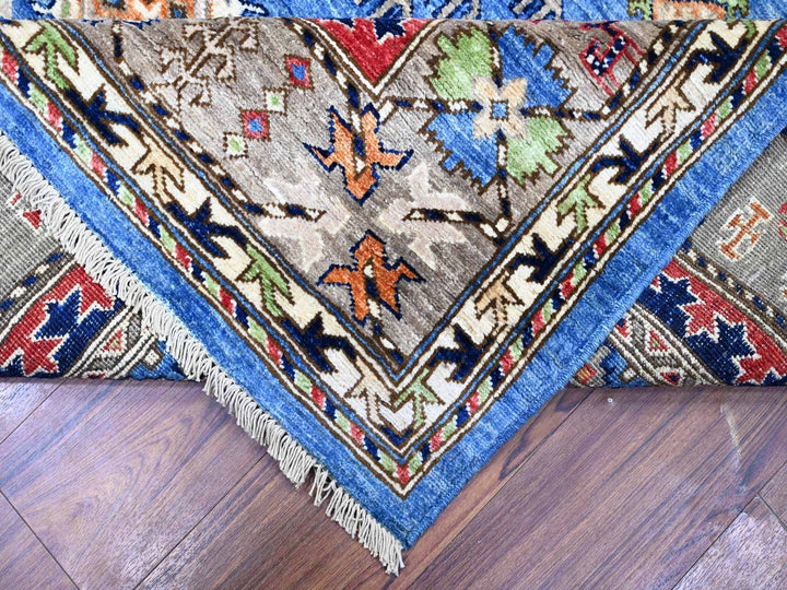 8'4" x 9'9" New Hand Knotted Blue Wool Rectangle Oriental Rug - MOA10274696
