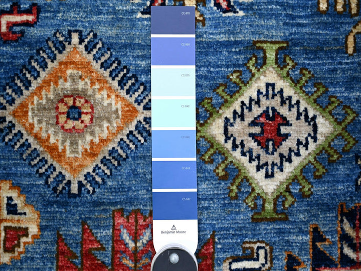 8'4" x 9'9" New Hand Knotted Blue Wool Rectangle Oriental Rug - MOA10274696