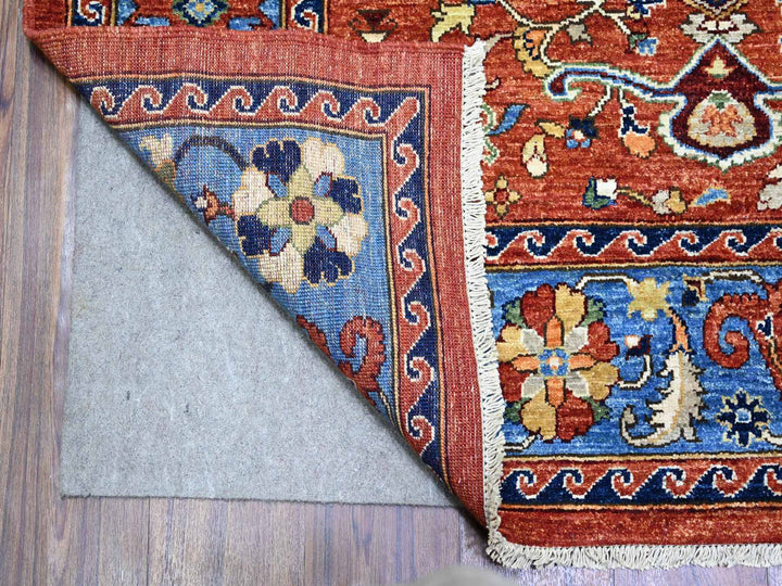 8'2" x 10'1" New Hand Knotted Red Wool Rectangle Oriental Rug - MOA10274698