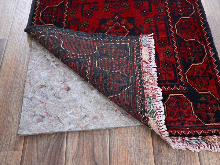 1'9" x 4'10" New Hand Knotted Red Wool Runner Oriental Rug - MOA102746