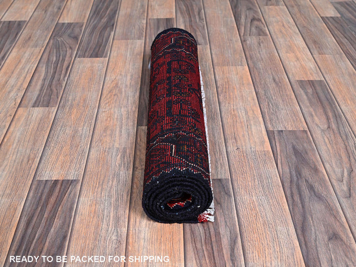 1'9" x 4'10" New Hand Knotted Red Wool Runner Oriental Rug - MOA102746