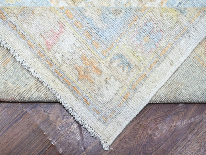 12'2" x 15'11" New Hand Knotted Ivory Wool Rectangle Oriental Rug - MOA10274700