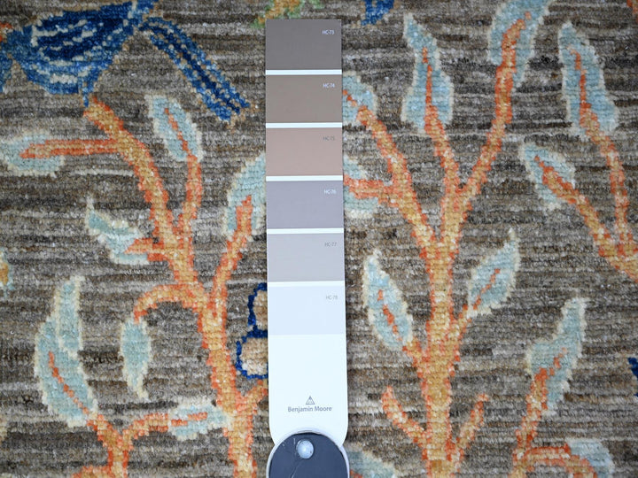 2'7" x 9'11" New Hand Knotted Grey Wool Runner Oriental Rug - MOA10274730