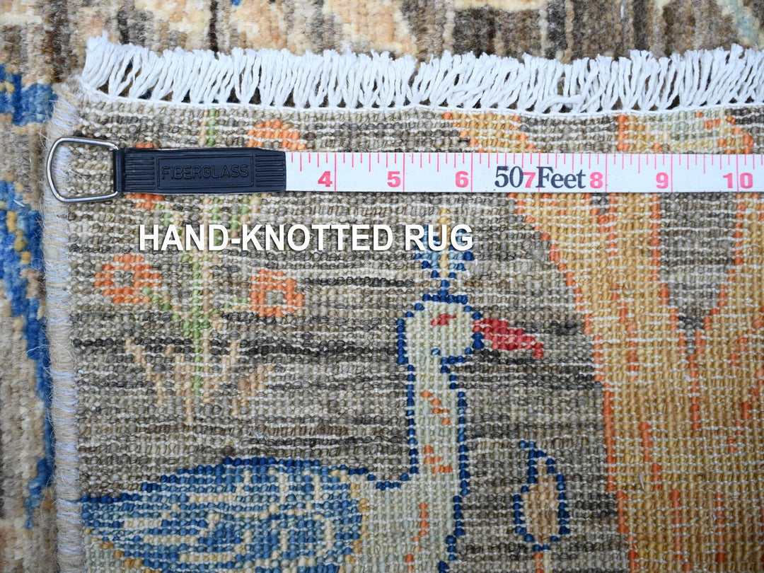 2'7" x 9'11" New Hand Knotted Grey Wool Runner Oriental Rug - MOA10274730