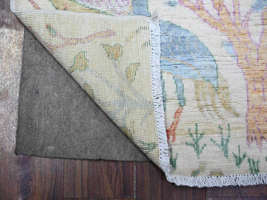 2'5" x 7'11" New Hand Knotted Ivory Wool Runner Oriental Rug - MOA10274731