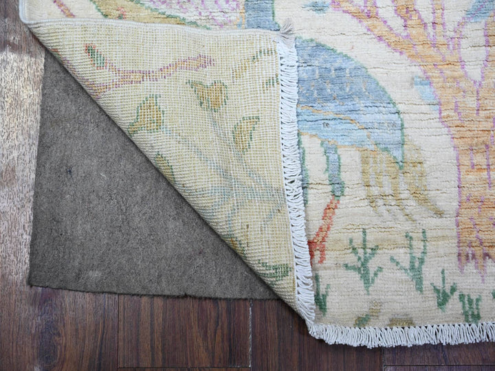 2'5" x 7'11" New Hand Knotted Ivory Wool Runner Oriental Rug - MOA10274731