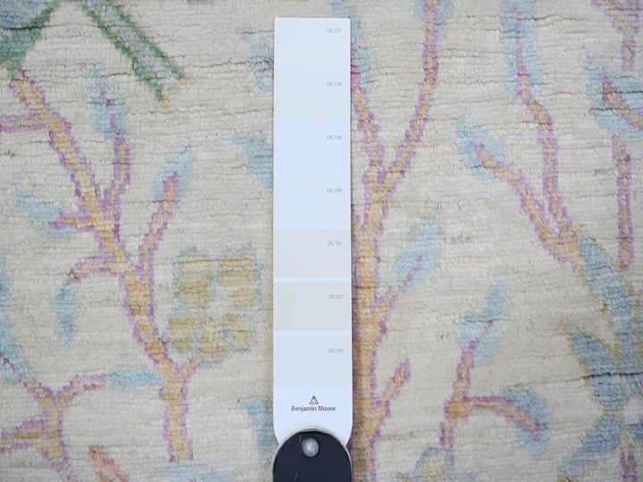 2'5" x 7'11" New Hand Knotted Ivory Wool Runner Oriental Rug - MOA10274731