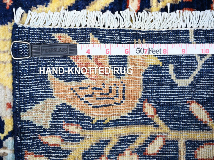 3'11" x 5'7" New Hand Knotted Blue Wool Rectangle Oriental Rug - MOA10274750