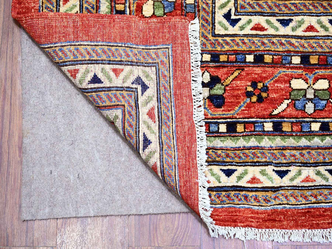 9'4" x 12'0" New Hand Knotted Red Wool Rectangle Oriental Rug - MOA10274760