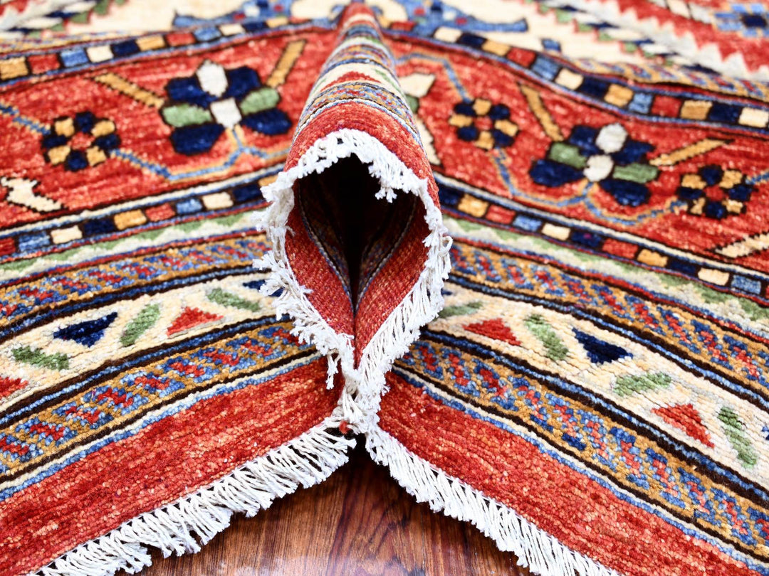 9'4" x 12'0" New Hand Knotted Red Wool Rectangle Oriental Rug - MOA10274760