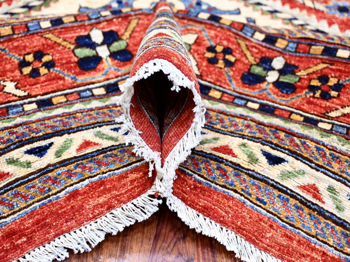 9'4" x 12'0" New Hand Knotted Red Wool Rectangle Oriental Rug - MOA10274760