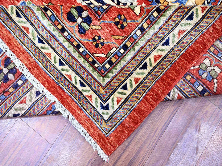 9'4" x 12'0" New Hand Knotted Red Wool Rectangle Oriental Rug - MOA10274760