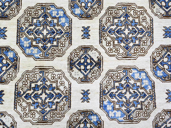 9'1" x 11'11" New Hand Knotted Ivory Wool Rectangle Oriental Rug - MOA10274761