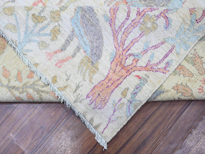 10'0" x 13'6" New Hand Knotted Ivory Wool Rectangle Oriental Rug - MOA10274763