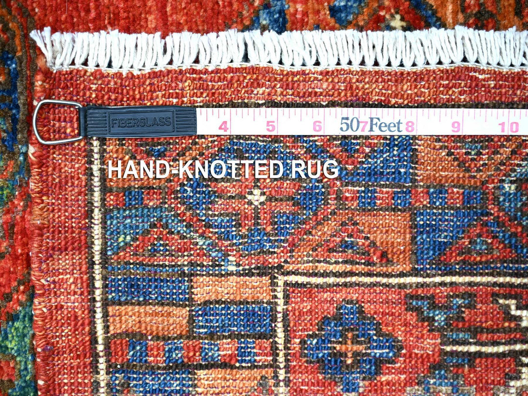 3'11" x 9'6" New Hand Knotted Red Wool Runner Oriental Rug - MOA10274771