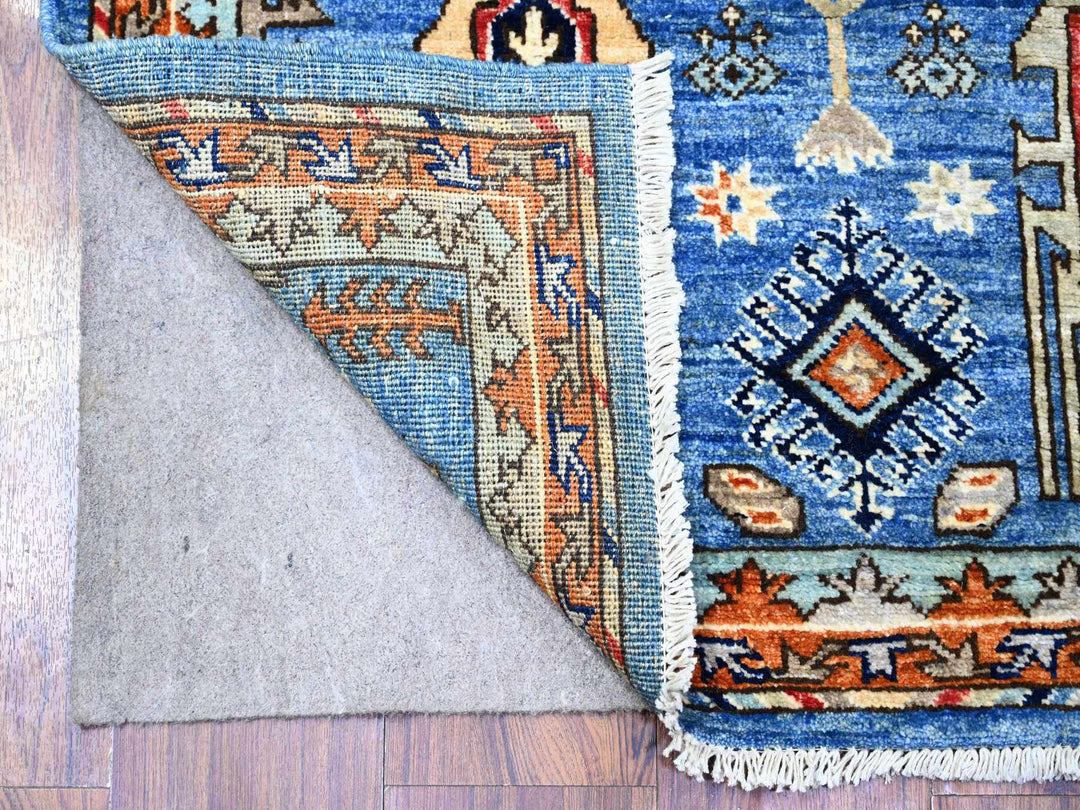 3'0" x 4'0" New Hand Knotted Blue Wool Rectangle Oriental Rug - MOA10274773