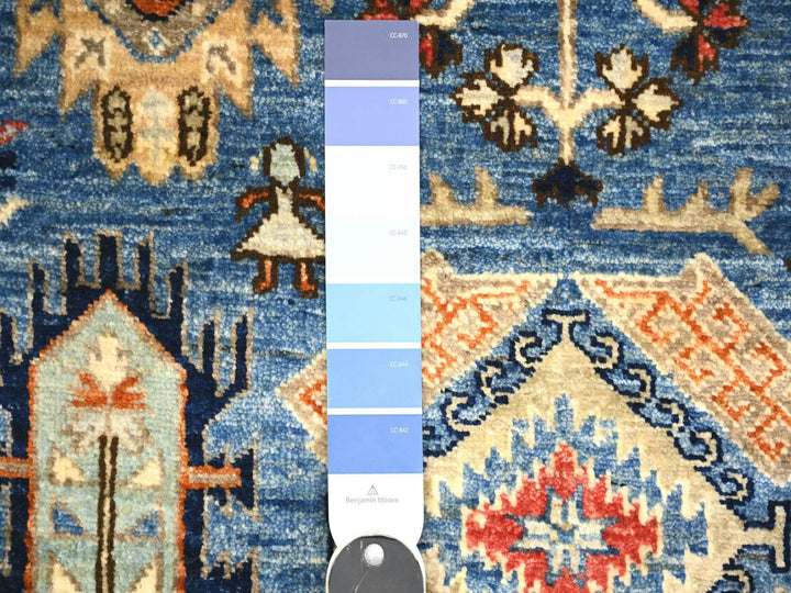 3'0" x 4'0" New Hand Knotted Blue Wool Rectangle Oriental Rug - MOA10274773