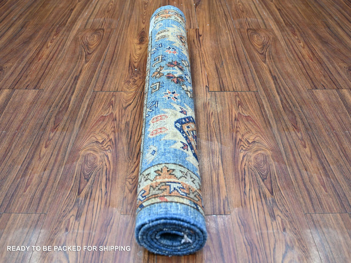 3'0" x 4'0" New Hand Knotted Blue Wool Rectangle Oriental Rug - MOA10274773