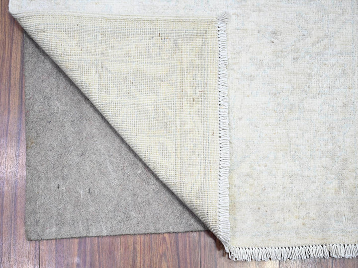 2'7" x 19'1" New Hand Knotted Ivory Wool Runner Oriental Rug - MOA10274777