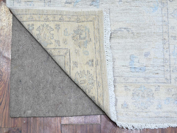 2'8" x 12'2" New Hand Knotted Grey Wool Runner Oriental Rug - MOA10274778