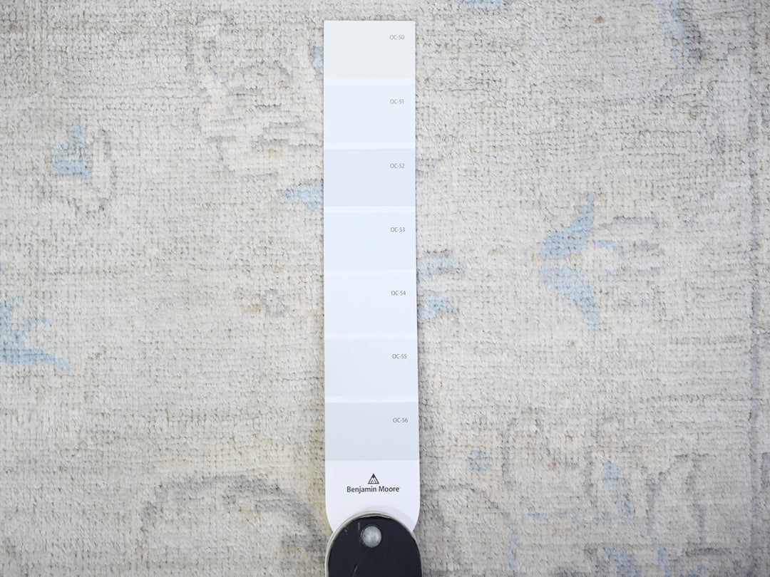 2'8" x 12'2" New Hand Knotted Grey Wool Runner Oriental Rug - MOA10274778