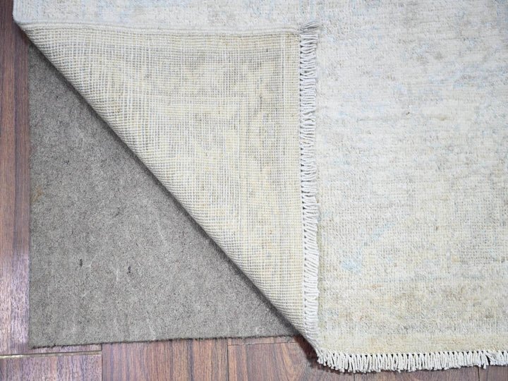 2'6" x 19'2" New Hand Knotted Ivory Wool Rectangle Oriental Rug - MOA10274781