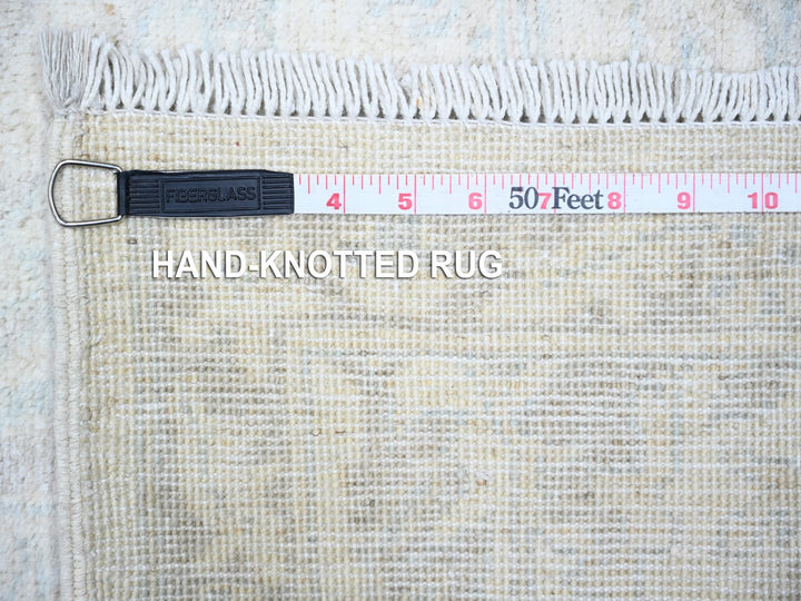 2'6" x 19'2" New Hand Knotted Ivory Wool Rectangle Oriental Rug - MOA10274781