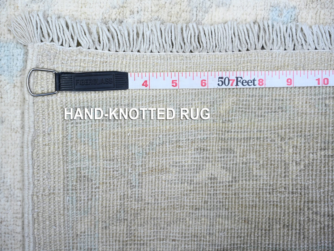3'9" x 5'7" New Hand Knotted Ivory Wool Rectangle Oriental Rug - MOA10274782