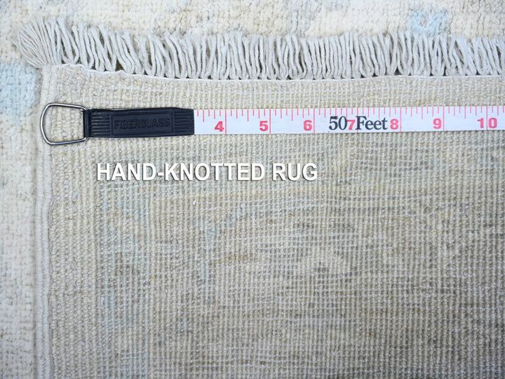 3'9" x 5'7" New Hand Knotted Ivory Wool Rectangle Oriental Rug - MOA10274782