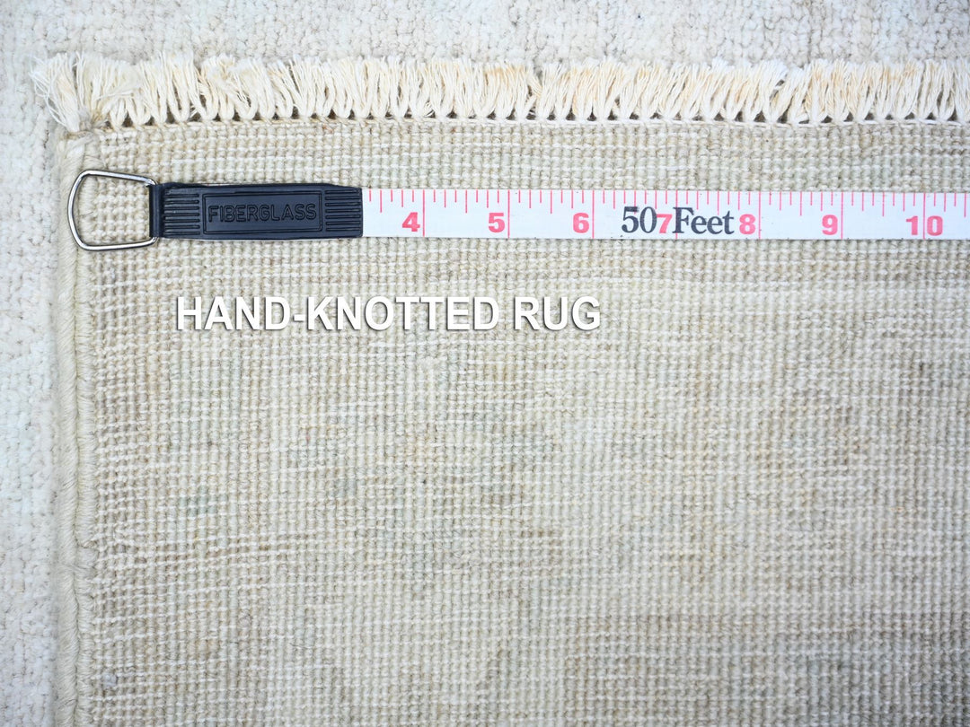 3'11" x 5'9" New Hand Knotted Grey Wool Rectangle Oriental Rug - MOA10274783